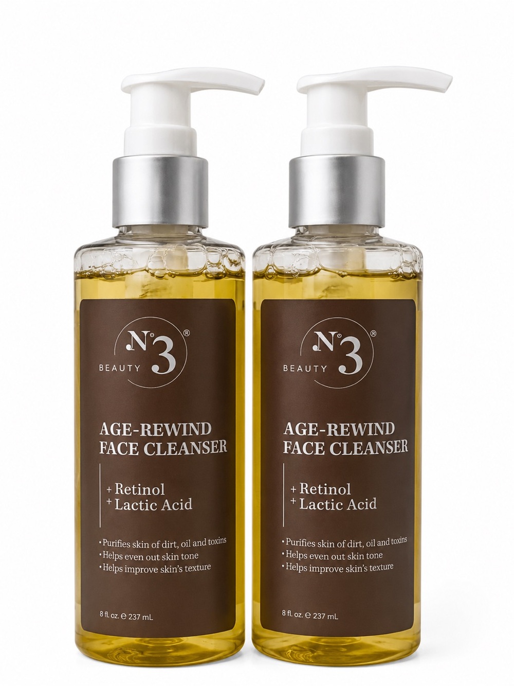 Age-Rewind Face Cleanser – Retinol + Lactic Acid Set of 2
